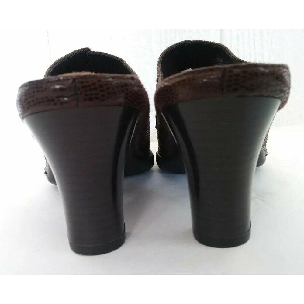 Aerosoles Cinch Worm Women's Brown Vegan Mules Slip On High Heels Sandals 7.5 B - Picture 4 of 10
